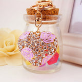 Maxbell Crystal Purple Rose Heart Charm Keyring