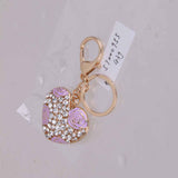 Maxbell Crystal Purple Rose Heart Charm Keyring