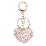 Maxbell Crystal Purple Rose Heart Charm Keyring