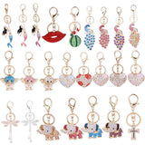 Maxbell Crystal Purple Rose Heart Charm Keyring