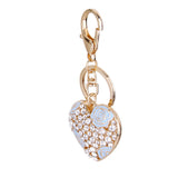 Maxbell Crystal Blue Rose Heart Charm Keyring