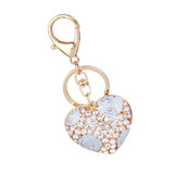 Maxbell Crystal Blue Rose Heart Charm Keyring
