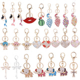 Maxbell Crystal Blue Rose Heart Charm Keyring