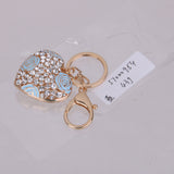Maxbell Crystal Blue Rose Heart Charm Keyring
