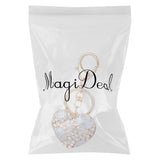 Maxbell Crystal Blue Rose Heart Charm Keyring