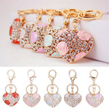 Maxbell Crystal Blue Rose Heart Charm Keyring