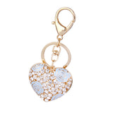 Maxbell Crystal Blue Rose Heart Charm Keyring