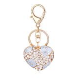 Maxbell Crystal Blue Rose Heart Charm Keyring