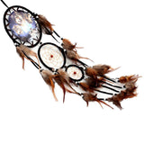 Maxbell Handmade Wolf Pattern Feather w/ Beads Dream Catcher Wall Hanging Decoration