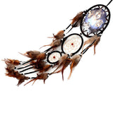Maxbell Handmade Wolf Pattern Feather w/ Beads Dream Catcher Wall Hanging Decoration