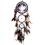 Maxbell Handmade Wolf Pattern Feather w/ Beads Dream Catcher Wall Hanging Decoration