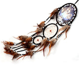 Maxbell Handmade Wolf Pattern Feather w/ Beads Dream Catcher Wall Hanging Decoration