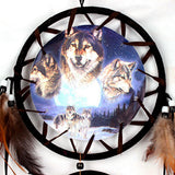Maxbell Handmade Wolf Pattern Feather w/ Beads Dream Catcher Wall Hanging Decoration