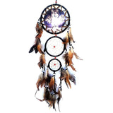Maxbell Handmade Wolf Pattern Feather w/ Beads Dream Catcher Wall Hanging Decoration