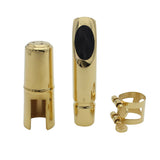 Maxbell Alto Sax Saxophone Mouthpiece #8 Metal with Cap and Ligature Golden Plated