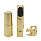Maxbell Alto Sax Saxophone Mouthpiece #8 Metal with Cap and Ligature Golden Plated