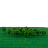 Maxbell 30pcs Green Model Ball Trees 1/100 35mm