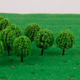 Maxbell 30pcs Green Model Ball Trees 1/100 35mm