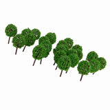 Maxbell 30pcs Green Model Ball Trees 1/100 35mm