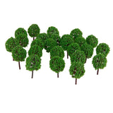 Maxbell 30pcs Green Model Ball Trees 1/100 35mm