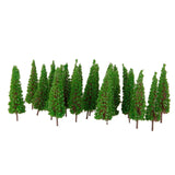Maxbell 50pcs Green Model Trees 1:100 6.5cm