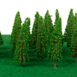 Maxbell 50pcs Green Model Trees 1:100 6.5cm