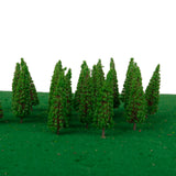 Maxbell 50pcs Green Model Trees 1:100 6.5cm