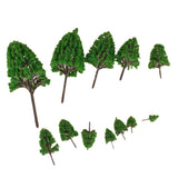 Maxbell 12pcs Green Model Trees 1:50-1:500