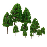 Maxbell 12pcs Green Model Trees 1:50-1:500