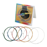 Maxbell 6pcs Folk Guitar String Coated Copper Alloy Wound Colorful