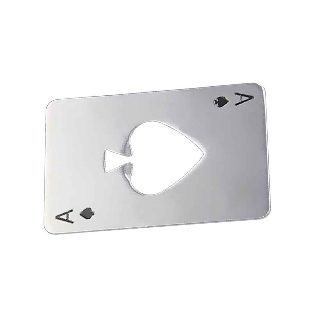 Maxbell Poker Card Ace of Spades Bar Soda Beer Bottle Cap Stainless Steel Opener