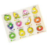 Maxbell Wooden Fruit Shaped Peg Puzzle Baby Toldder Preschool Kids Toy