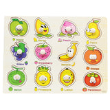 Maxbell Wooden Fruit Shaped Peg Puzzle Baby Toldder Preschool Kids Toy