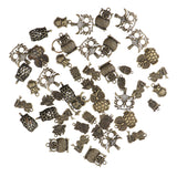 Maxbell 50pcs Multistyle Owl Charms Pendant for DIY Jewelry Making Antique Bronze