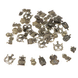 Maxbell 50pcs Multistyle Owl Charms Pendant for DIY Jewelry Making Antique Bronze