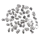 Maxbell 50pcs Multistyle Owl Charms Pendant for DIY Jewelry Making Antique Silver