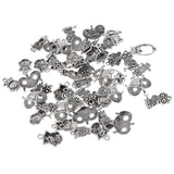 Maxbell 50pcs Multistyle Owl Charms Pendant for DIY Jewelry Making Antique Silver