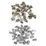 Maxbell 50pcs Multistyle Owl Charms Pendant for DIY Jewelry Making Antique Silver