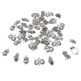 Maxbell 50pcs Multistyle Owl Charms Pendant for DIY Jewelry Making Antique Silver