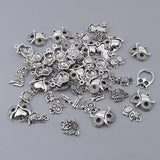 Maxbell 50pcs Multistyle Owl Charms Pendant for DIY Jewelry Making Antique Silver