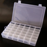 Maxbell Transparent Plastic Jewelry Storage Box Beads Crafts Case Container 36 Grids