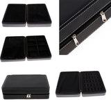 Maxbell PU Leather Travel Jewelry Box Earrings Display Organizer Case Black Style 1