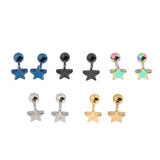 Maxbell 10 Pieces Star Labret Lip Ring Tragus Stud Barbell Piercing Jewelry 5x2mm