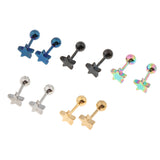 Maxbell 10 Pieces Star Labret Lip Ring Tragus Stud Barbell Piercing Jewelry 5x2mm