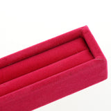 Maxbell 3pcs Velvet Ring Trays Showcase Display Jewelry Organizer Holder Rose Red