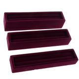 Maxbell 3pcs Velvet Ring Trays Showcase Display Jewelry Organizer Holder Purple