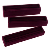 Maxbell 3pcs Velvet Ring Trays Showcase Display Jewelry Organizer Holder Purple