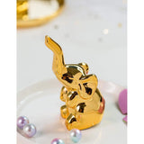 Maxbell Ceramic Ring Holder Dish Jewelry Organizer Tray White Dish Gold Elephant