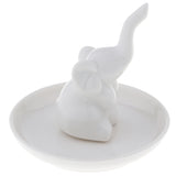 Maxbell Ceramic Ring Holder Dish Jewelry Organizer Tray White Dish Elephant