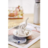 Maxbell Ceramic Ring Holder Dish Jewelry Organizer Tray White Dish Elephant